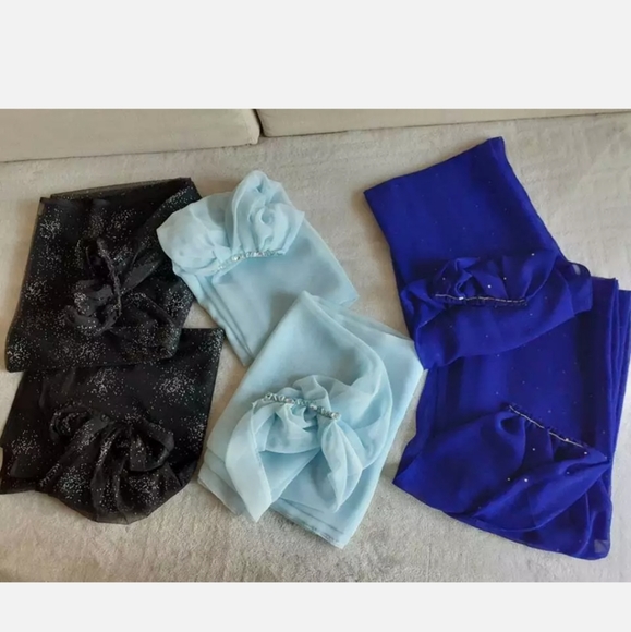 2 piece Light Blue Grey Cape Wings for Evening Gown, Pageant, Funwear, Costume - Picture 4 of 9